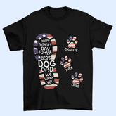 Bonne fête des pères à la meilleure empreinte de patte de papa de chien - cadeau pour papa, T-shirt unisexe personnalisé